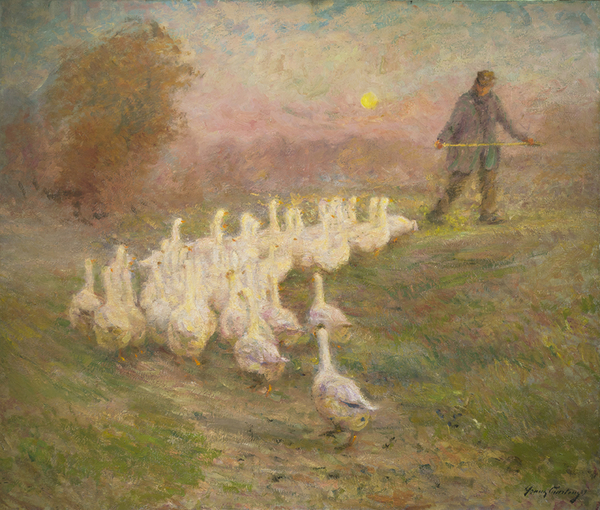 Peinture "Les oies en Flandre" (c) Marc Courtens