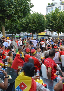 écran géant sur la place Saint-Josse