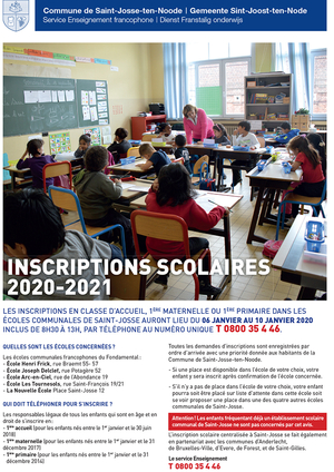 inscriptions scolaires 2020-2021