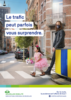 Affiche Bruxelles mobilité Soyez toujours visible sur la route !